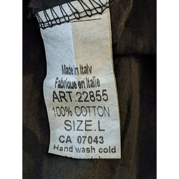 Valentina Naldi Eyelet Baby Doll Dress Size L Black Ruffle Italy Y2K Whimsigoth - Picture 7 of 7